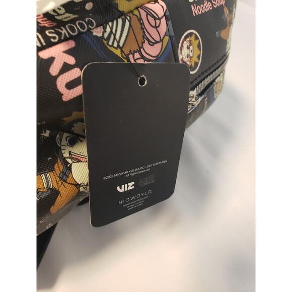 Naruto Shippuden Ichiraku Ramen Mini Backpack Black Pink Faux Leather Bioworld - Picture 4 of 13